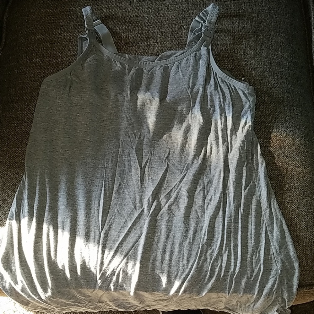 Grey Maternity Nursing Tank Top